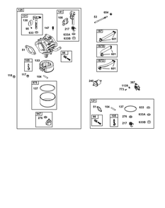 Carburetor And Fuel Supply Group Diagram and Parts List for 31Q507-0014-H5 200000 - 399999 Briggs and Stratton Engine